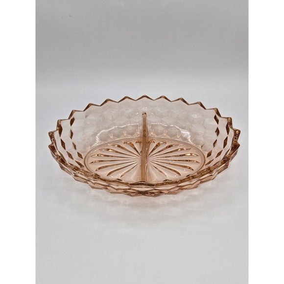 Indiana‎ Glass Whitehall Pink Depression Glass Divided Condiment Tray 1930s - Picture 1 of 5